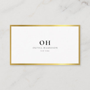 Carte de visite de luxe minimaliste en or métalliq