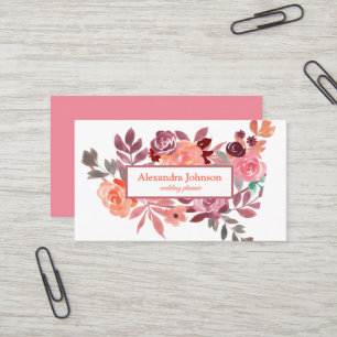 Carte de visite de luxe moderne Chic Leaf Foil