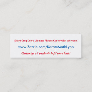 Carte de visite de Lynn Zazzle de maths de karaté