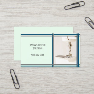 Carte de visite de machine à coudre sur mesure ver