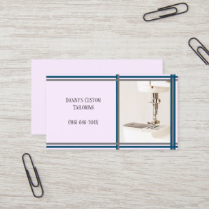 Carte de visite de machine à coudre sur mesure vio