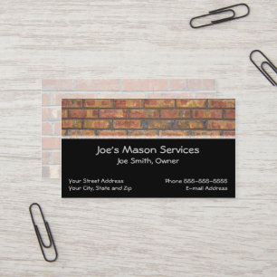 Carte de visite de maçonnerie Brick Mason