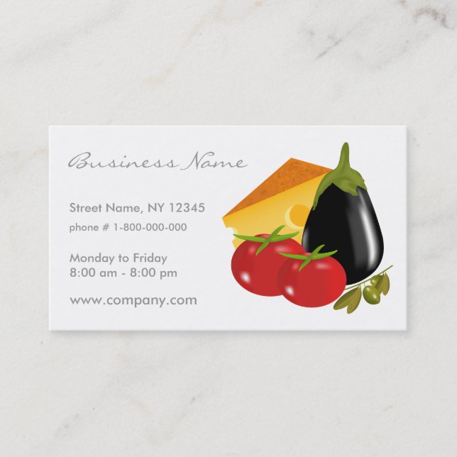 Carte de visite de magasin alimentaire (Devant)