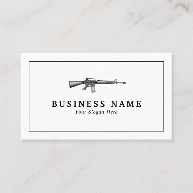 Carte de visite de magasin d'armes à feu (Devant)