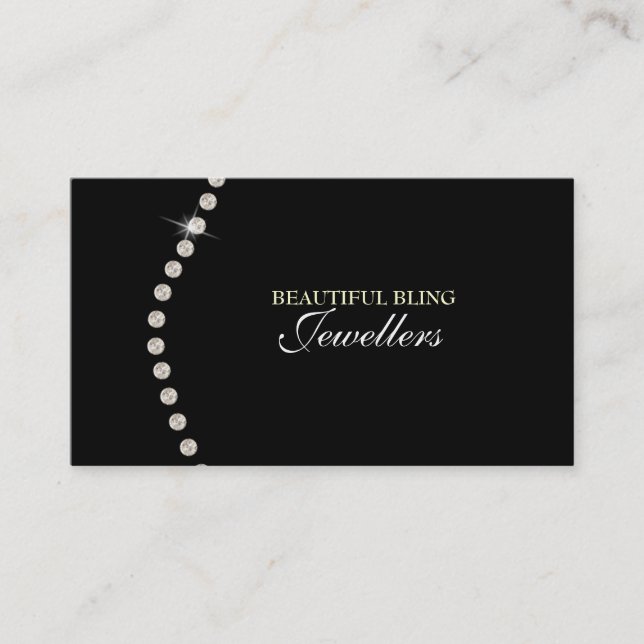 Carte de visite de magasin de bijoux Diamond Bling (Devant)