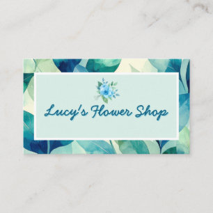 Carte de visite de magasin de fleurs à motif flora