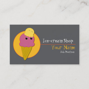 Carte de visite de magasin de glace
