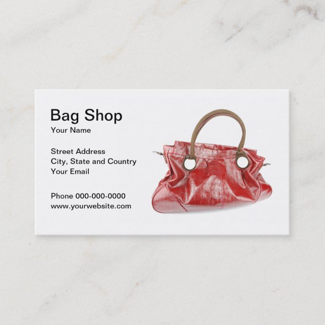 Carte de visite de magasin de sac (Devant)