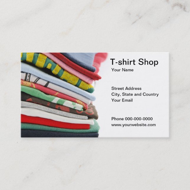 Carte de visite de magasin de T-shirt (Devant)