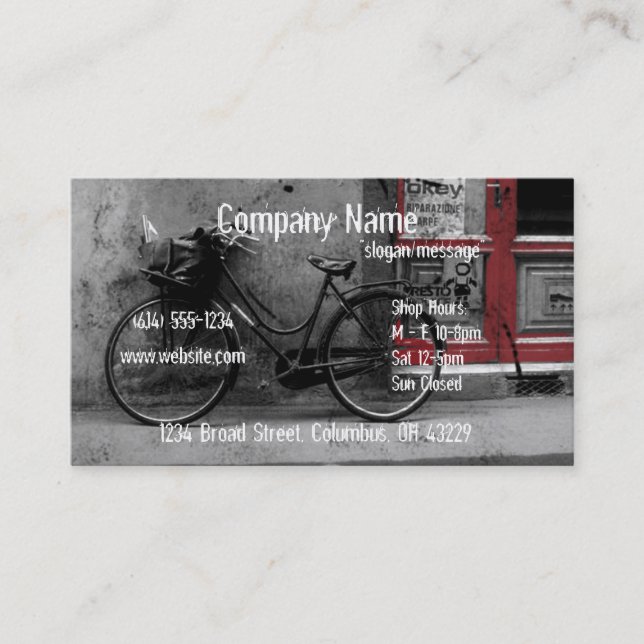 Carte de visite de magasin de vélo (Devant)