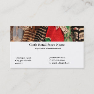 carte de visite de magasin de vêtements