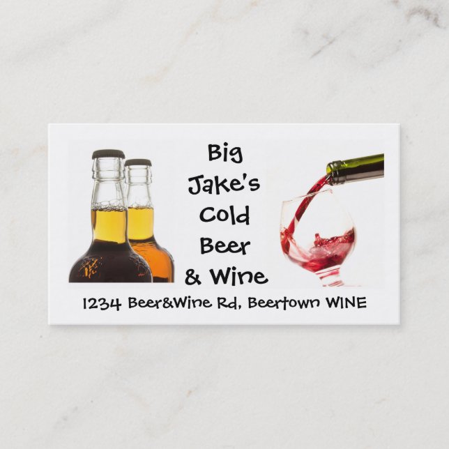 Carte de visite de magasin de vins et de (Devant)