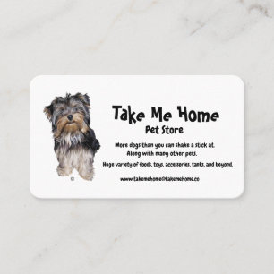 Carte de visite de magasin pour animaux