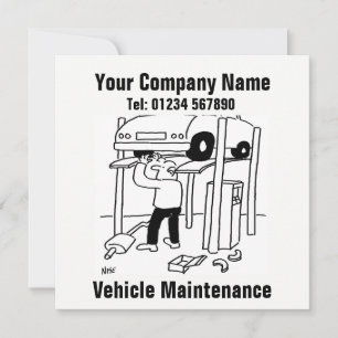 Carte de visite de maintenance du véhicule