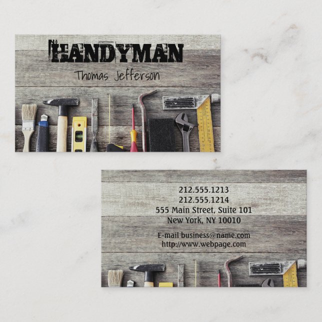 Carte de visite de maintenance Handyman (Devant / Derrière)