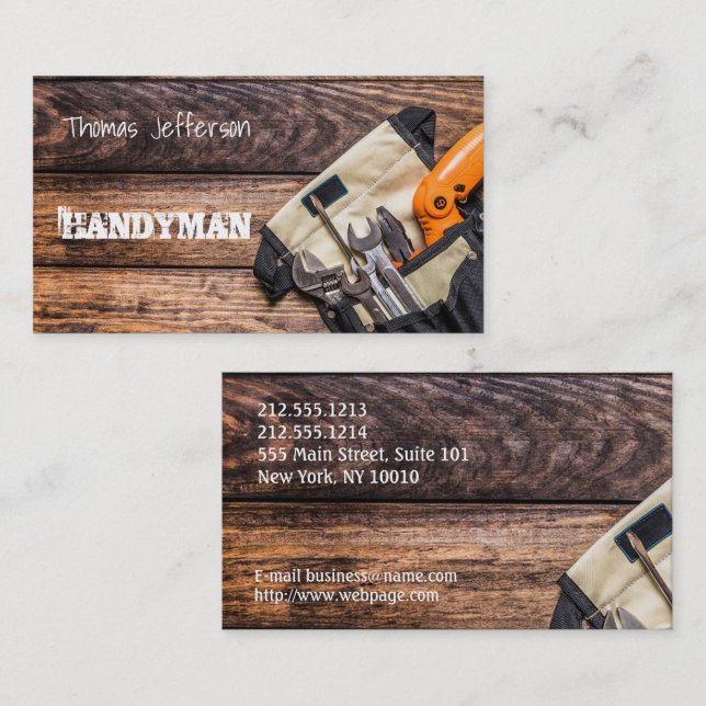 Carte de visite de maintenance Handyman (Devant / Derrière)