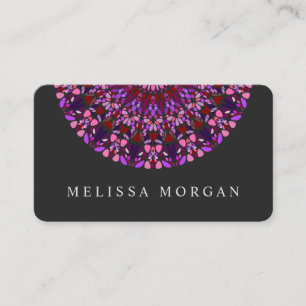 Carte de visite de Mandala coloré violet