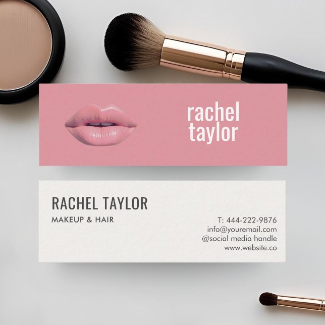 Carte de visite de maquillage chaud 3D rose (Créateur téléchargé)