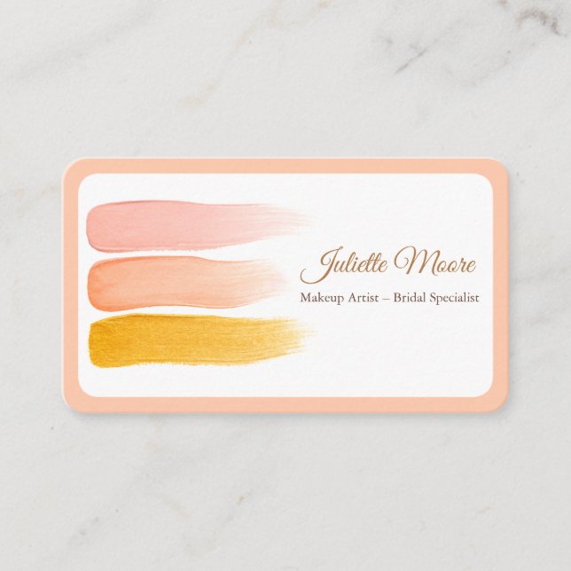 Carte de visite de maquillage d'artiste Peach Blus (Devant)