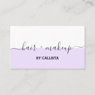 Carte de visite de maquillage de cheveux violet bl