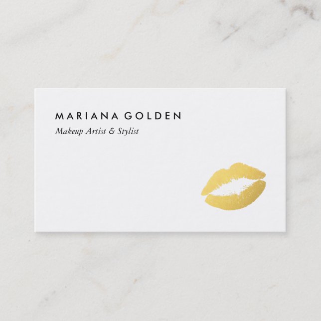 Carte de visite de maquillage des lèvres Gold Foil (Devant)