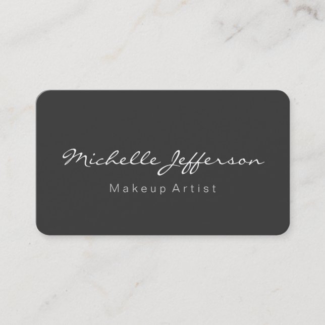 Carte de visite de maquillage gris arrondi (Devant)