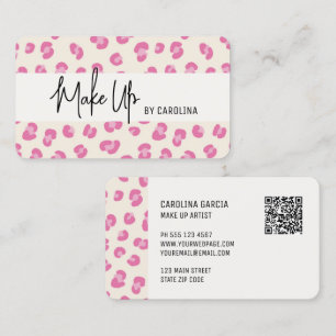 Carte de visite de maquillage professionnel rose