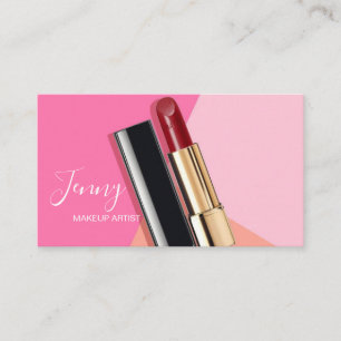 Carte de visite de maquillage rose