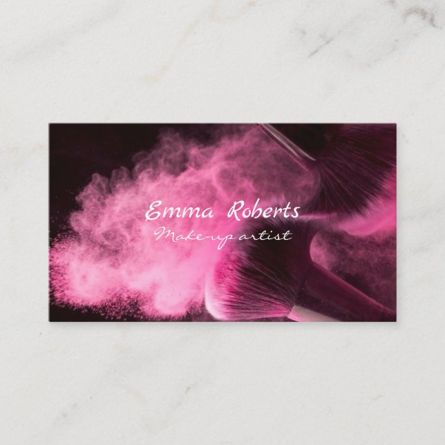 Carte de visite de maquillage rose (Devant)