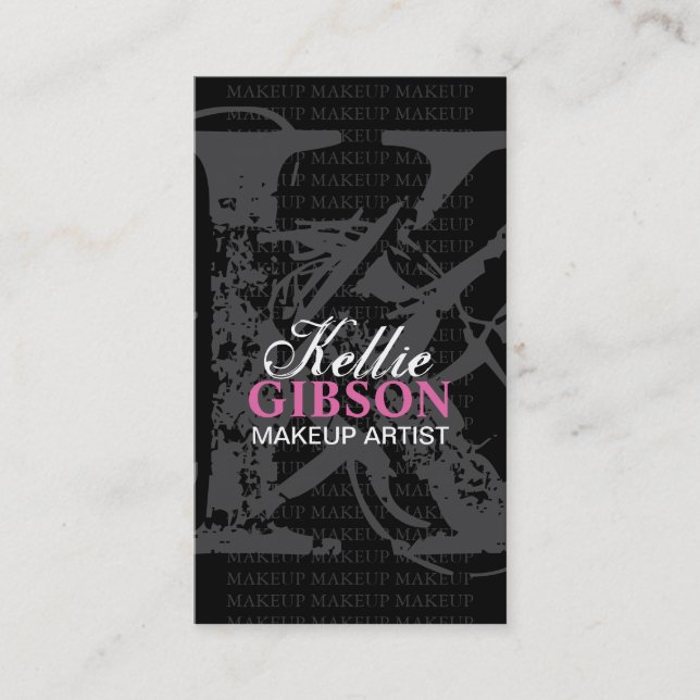 CARTE DE VISITE de MAQUILLEUR du monogramme "K" - (Devant)