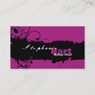 Carte de visite de maquilleur - rose grunge