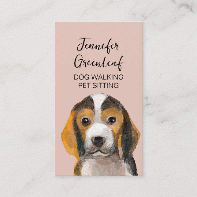 Carte de visite de marche de chien (Devant)