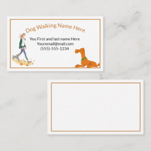 Carte de visite de marche de chien