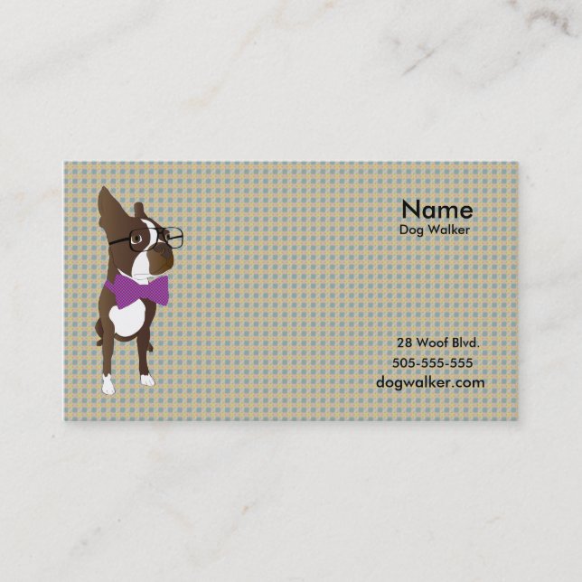 Carte de visite de marche de chien (Devant)