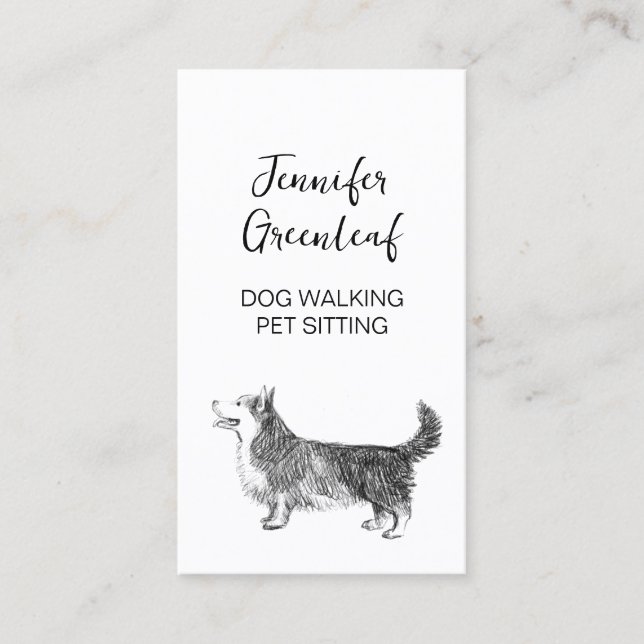 Carte de visite de marche de chien (Devant)