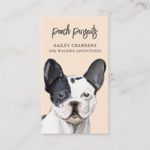 Carte de visite de marcheur de chien d'aquarelle u