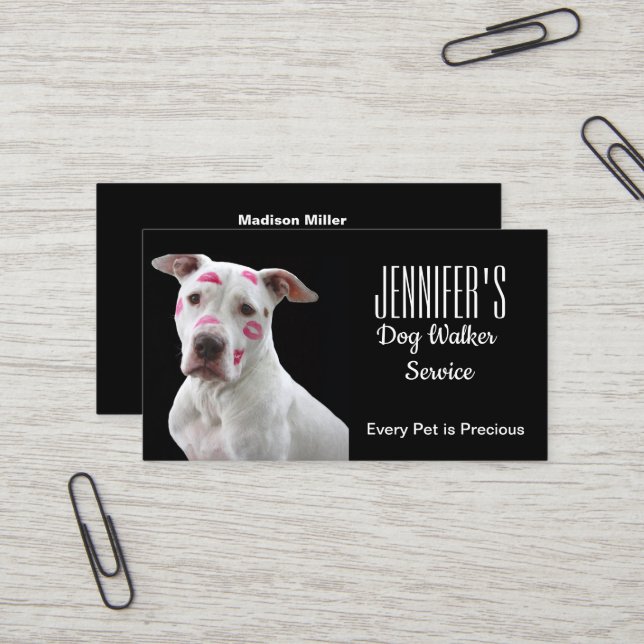 Carte de visite de marcheur de chien/de souris pou (Devant/Arrière en situation)