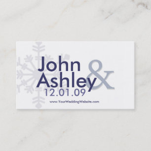 Carte de visite de mariage d'hiver