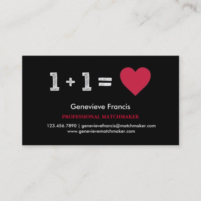 Carte de visite de marieur de Saint-Valentin (Devant)