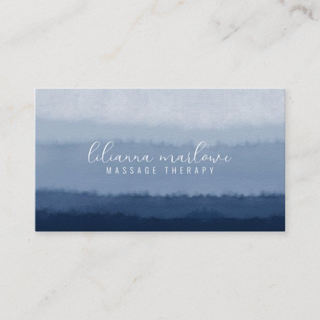 Carte de visite de massage à l'aquarelle Abstraite (Devant)