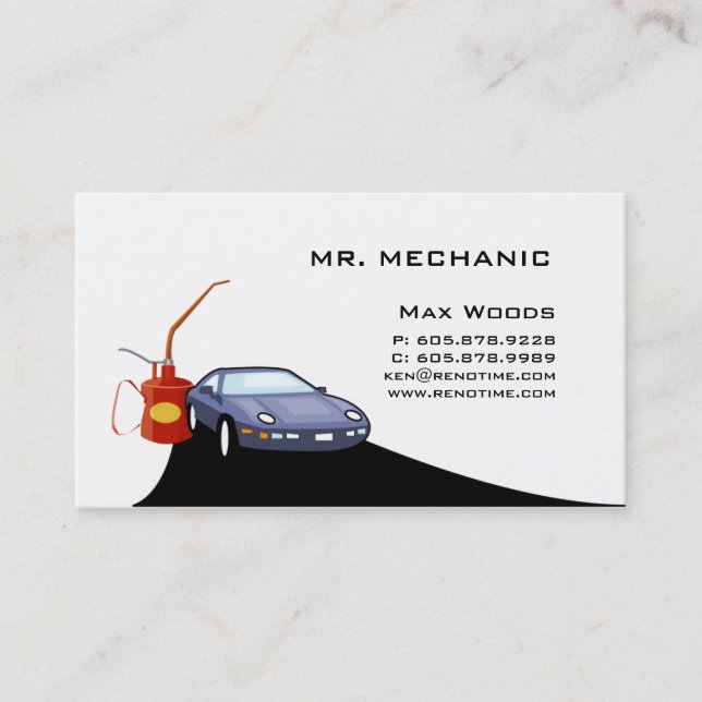 Carte de visite de mécanicien automobile (Devant)