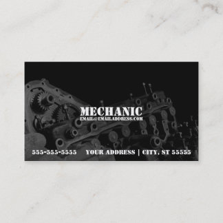 Carte de visite de mécanicien avec la photo de