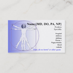 Carte de visite de médecin