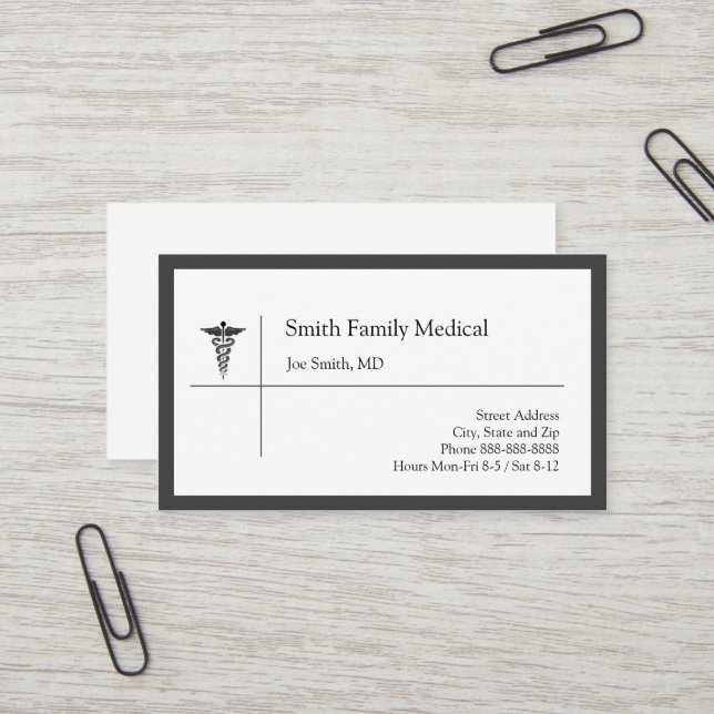 Carte de visite de médecin (Devant/Arrière en situation)