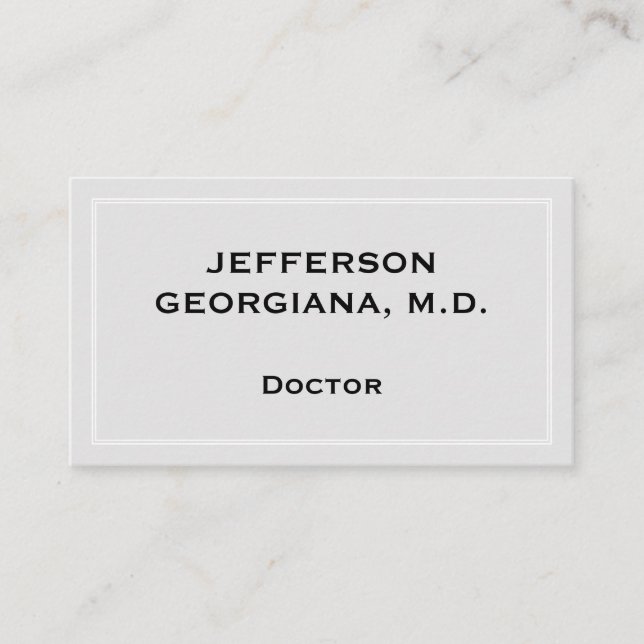 Carte de visite de médecin élégant et basique (Devant)