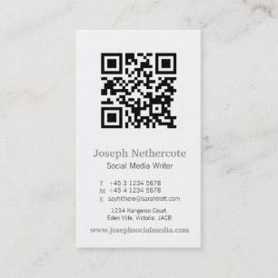 Carte de visite de médias d'image de code de qr d