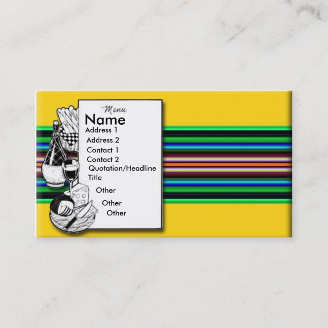 Carte de visite de menu (Devant)