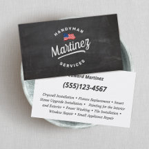 Carte de visite de menuiserie d'un bricoleur avec 