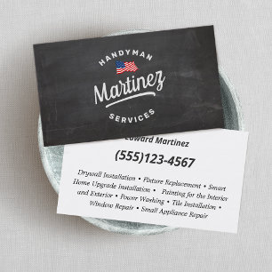 Carte de visite de menuiserie d'un bricoleur avec 