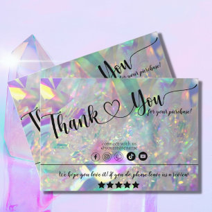 Carte de visite de Merci de l'angle d'iridescente
